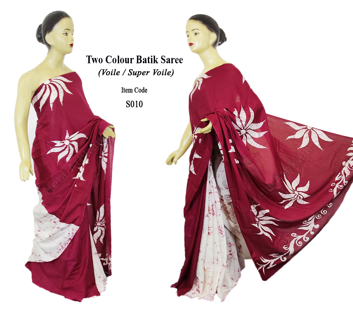 හෙළ අත්කම් - Sri Lankan Batik Saree - S010