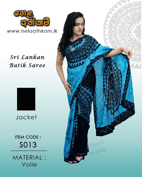 batik_saree_blue_black_moonstone_sandakadapahana