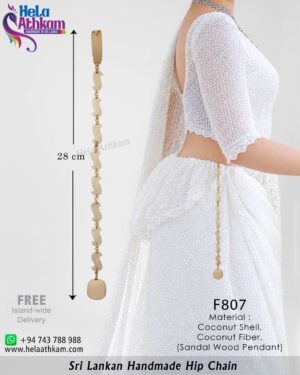 Sri Lankan handmade hip chain with sandal wood pendant.