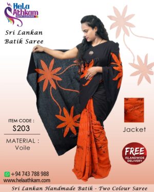 sri lankan batik saree handmade