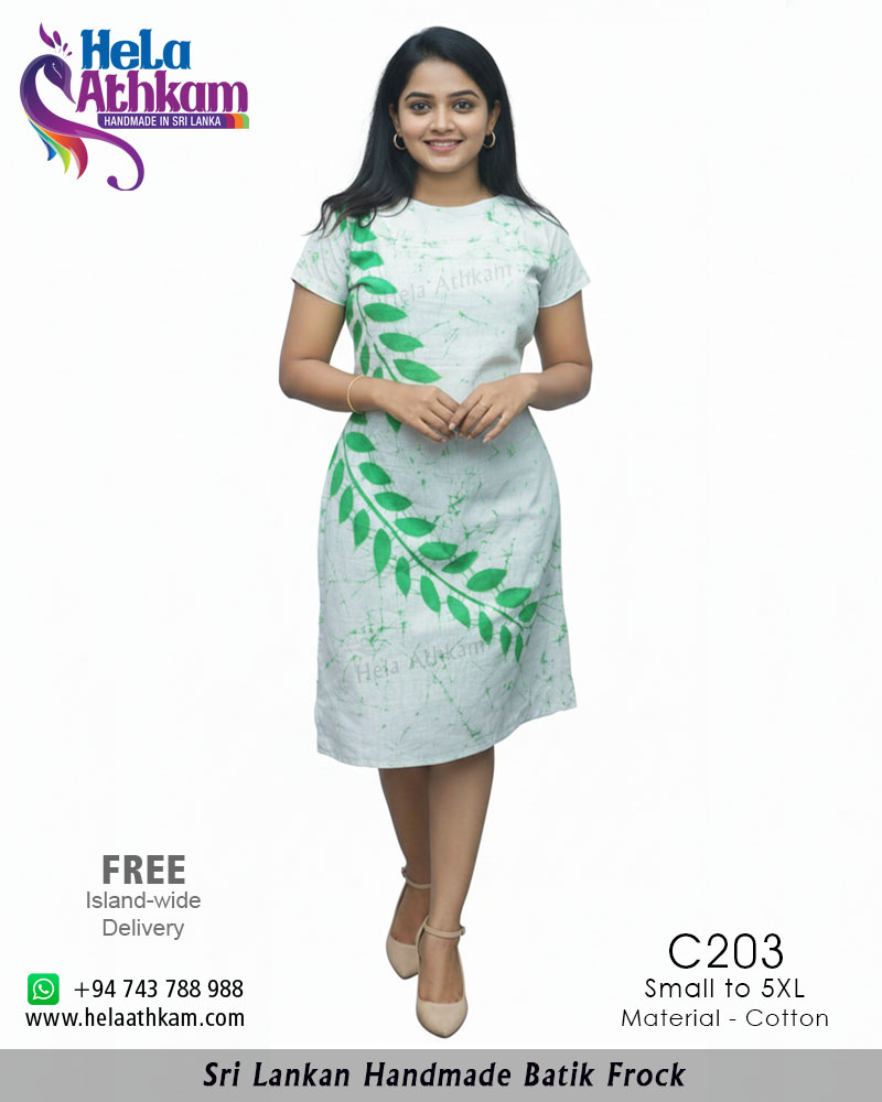 C203 Web batik frock handmade bathik