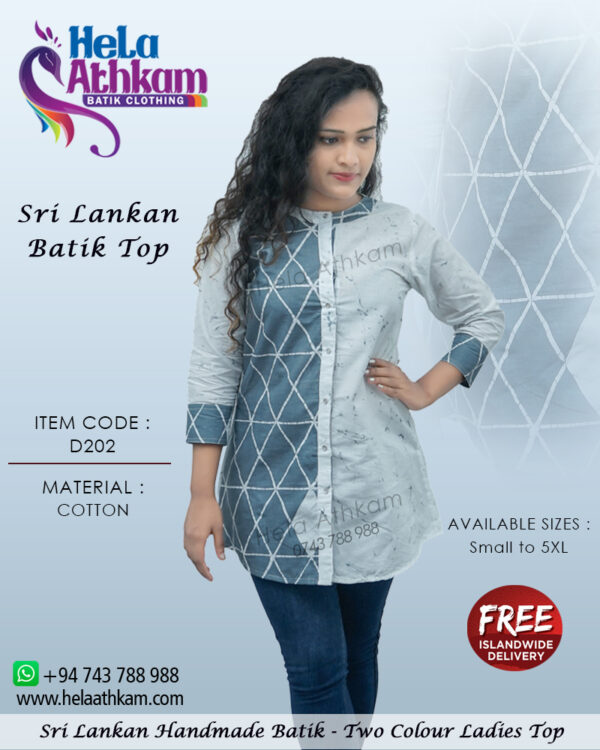 sri lankan batik ladies top handmade