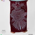 Maroon colour batik sarong with peacock in it