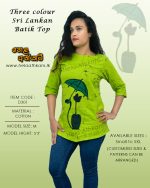 sri_lankan_handmade_ladies_batik_top_green_cat