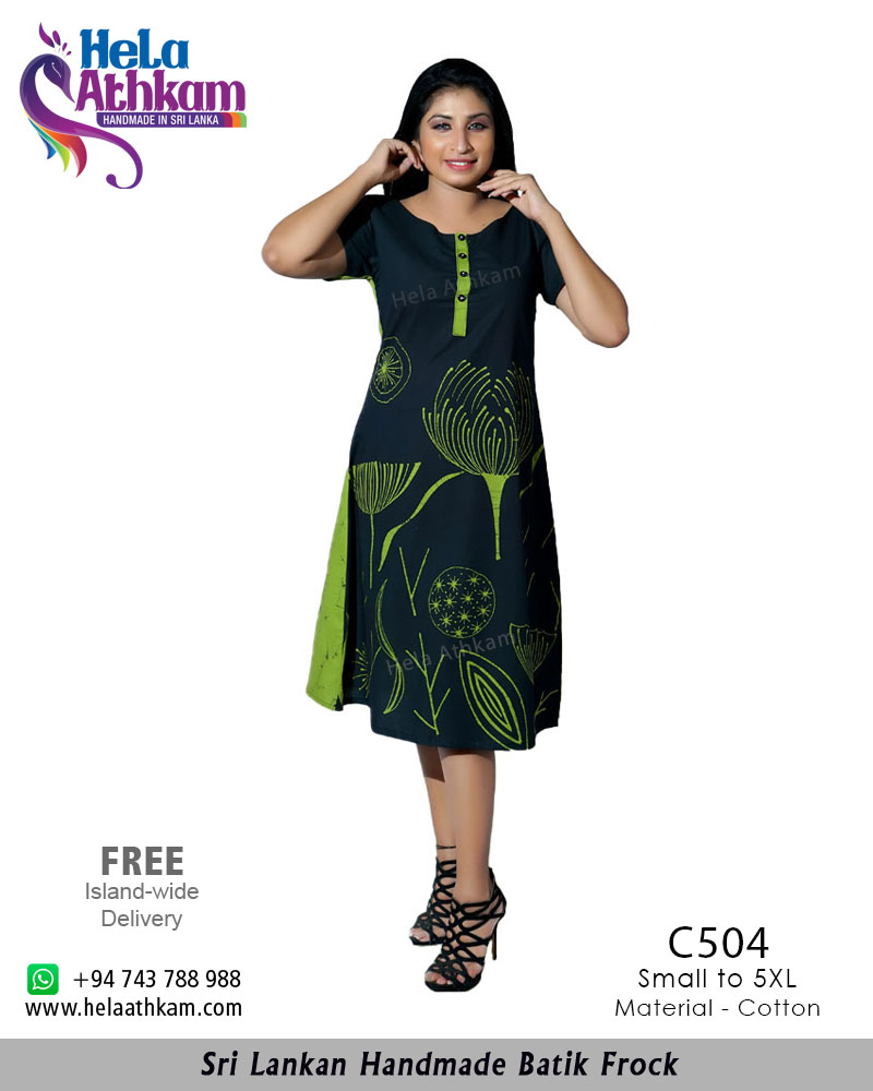 C504 Web batik frock handmade bathik