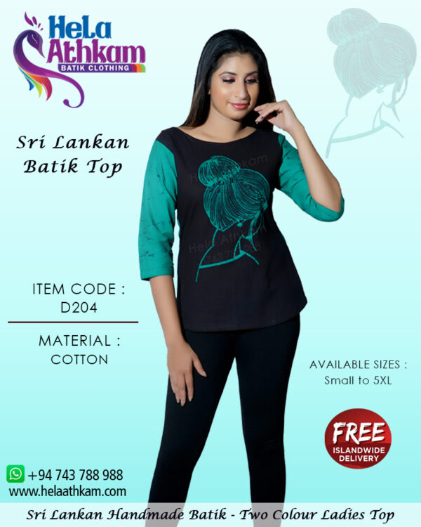 sri lankan batik ladies top handmade