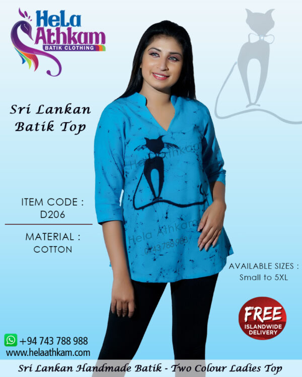 sri lankan batik ladies top handmade