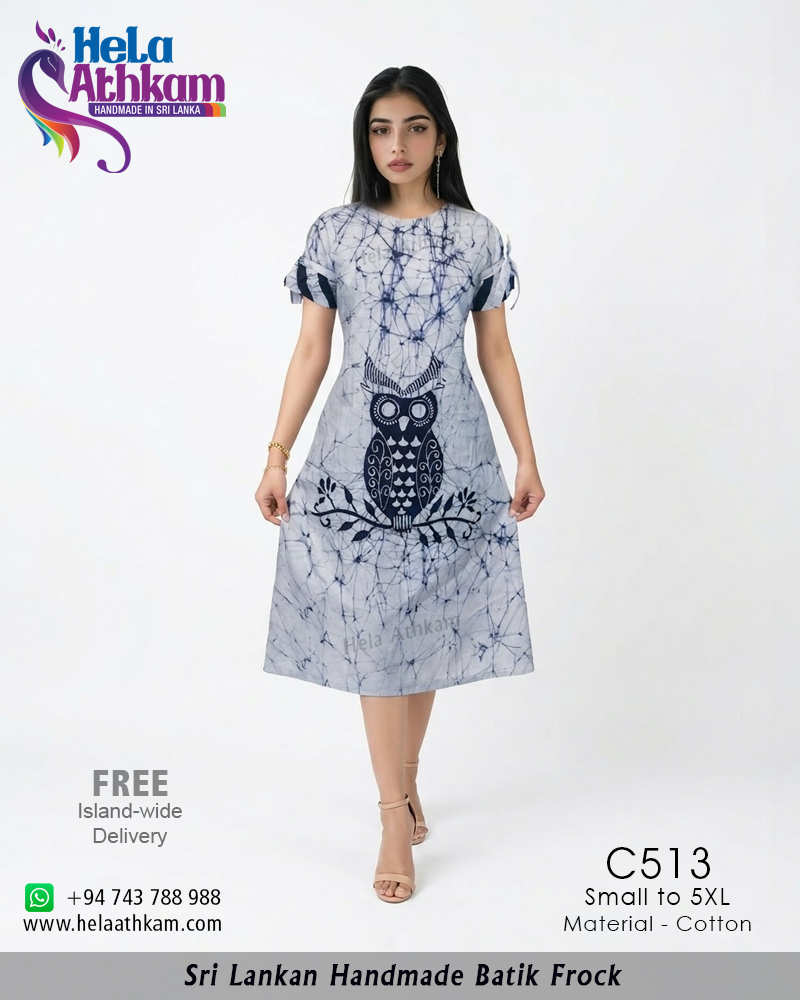 C513 web batik frock handmade bathik