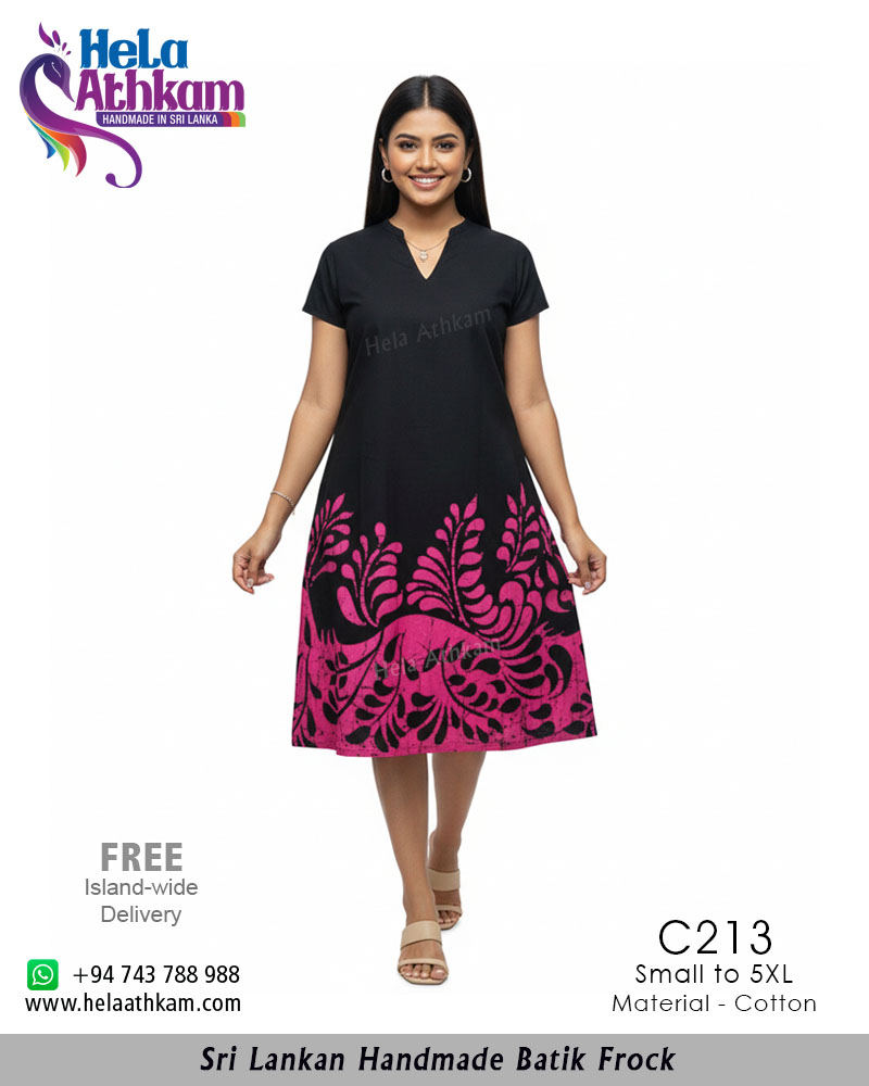 C213 web batik frock handmade bathik