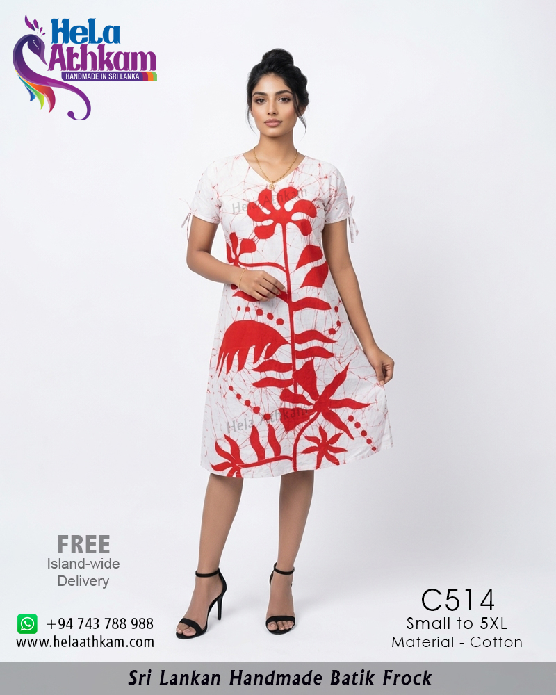 C514 web batik frock handmade bathik