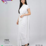 white silk saree