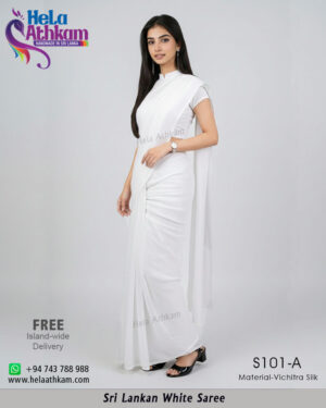 white silk saree
