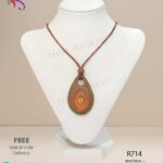 Authentic handmade brown colour clay pendant that designed and made by hand.
