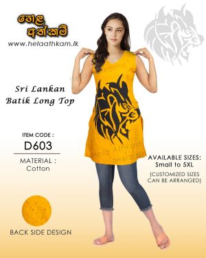 sri_lankan_handmade_ladies_batik_top_black_yellow_lion