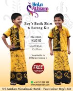 sri lankan batik handmade boys shirt sarong