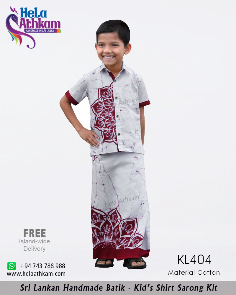 KL404 batik kids shirt sarong kit handmade bathik