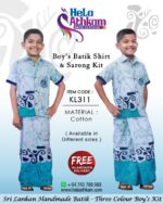 sri lankan batik handmade boys shirt sarong