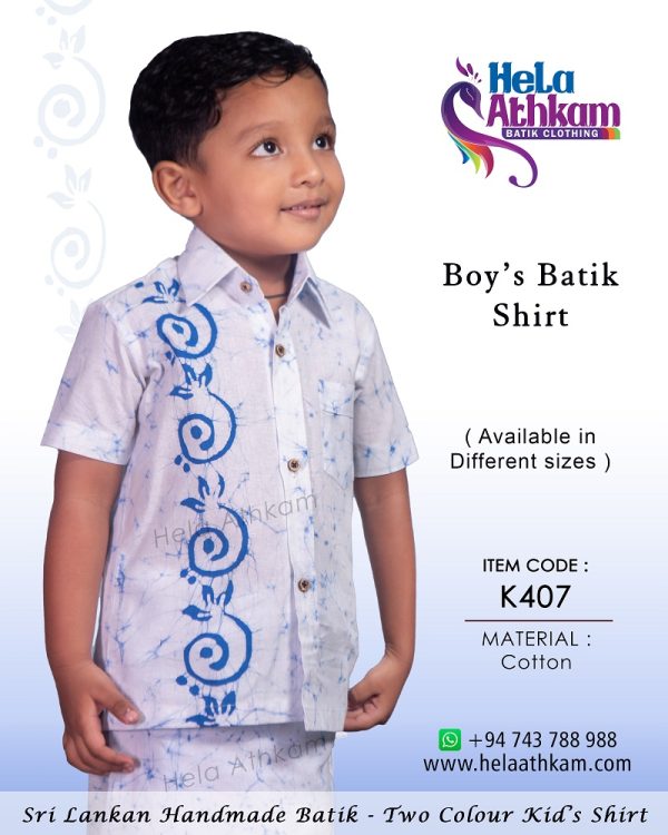 handmade_srilankan_batik_Kids_boys_shirt_blue_white