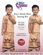 sri lankan batik handmade boys shirt sarong