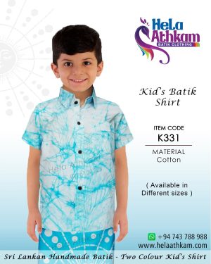 sri_lankan_handmade_batik_kids_shirt_and_sarong_blue_sun