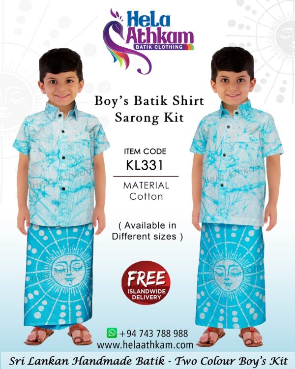 sri lankan batik handmade boys shirt sarong