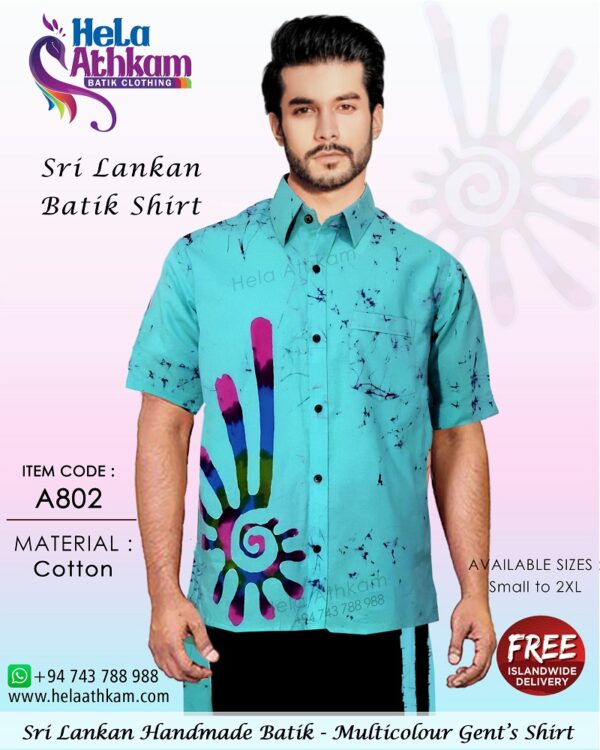 sri lankan batik gents shirt handmade