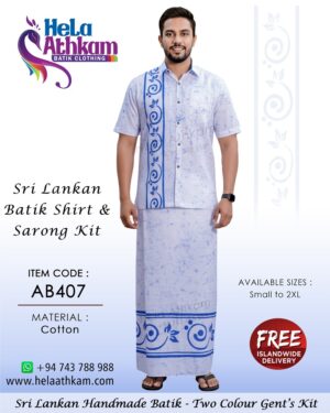 batik shirt sarong handmade sri lanka gents