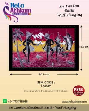 stilt fishing bathik wall hanger