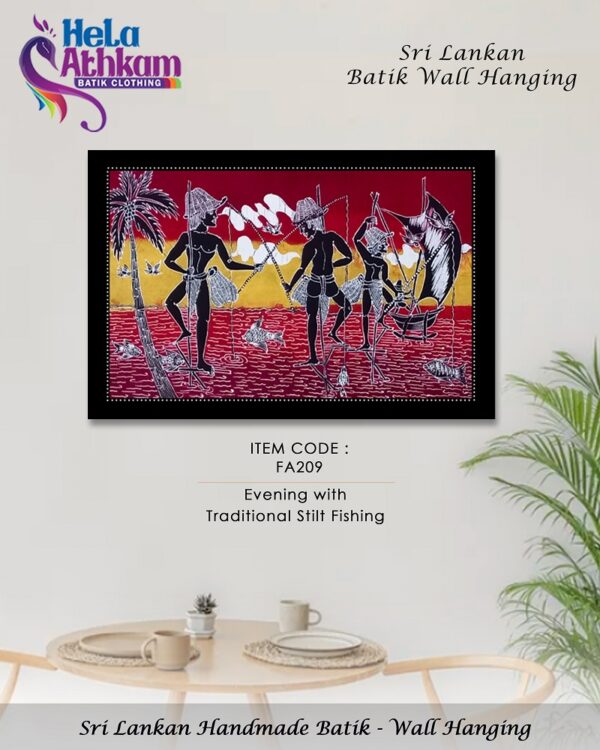 stilt fishing bathik wall hanger