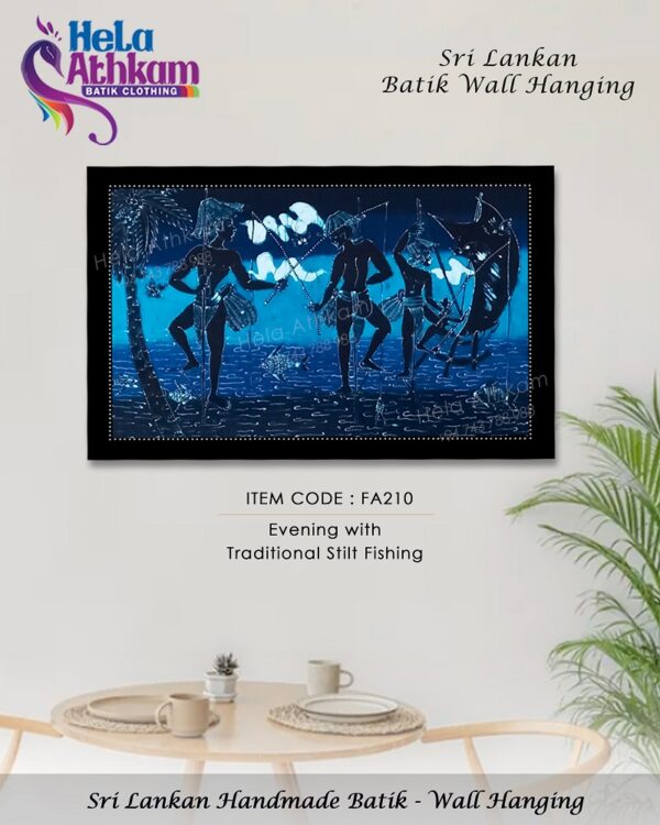 Batik Wall Hanger - Stilt Fishing