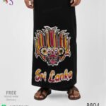 Multi coloured Sri Lankan traditional mask designed handmade sarong.