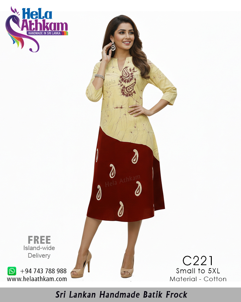 C221 web batik frock handmade bathik