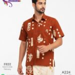 batik shirt rusty brown handmade bathik