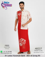 batik shirt sarong red white bathik raktha rathu