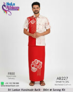 batik shirt sarong red white bathik raktha rathu