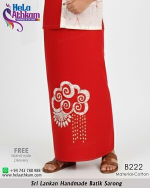 batik sarong red handmade bathik raktha rathu