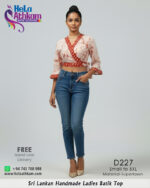 red white batik top ladies handmade bathik