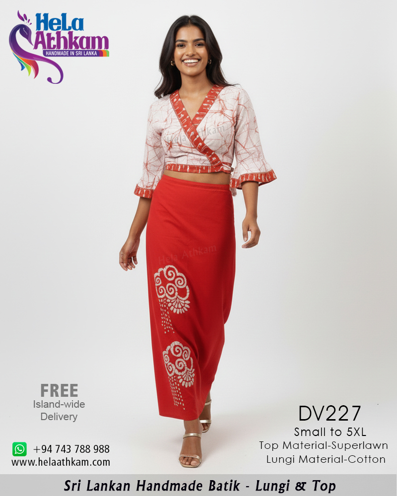DV227 web batik lungi kit red raktha bathik