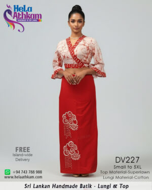 batik lungi kit red handmade bathik