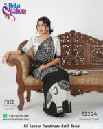 batik saree black white handmade bathik