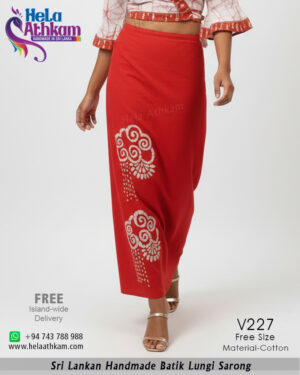 batik lungi kit red raktha bathik