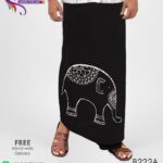 batik sarong black elephant bathik