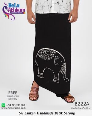 batik sarong black elephant bathik