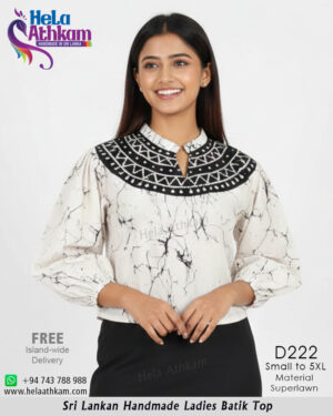 batik top black white bathik