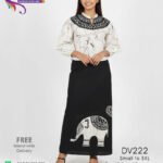 batik lungi kit black white elephnat bathik