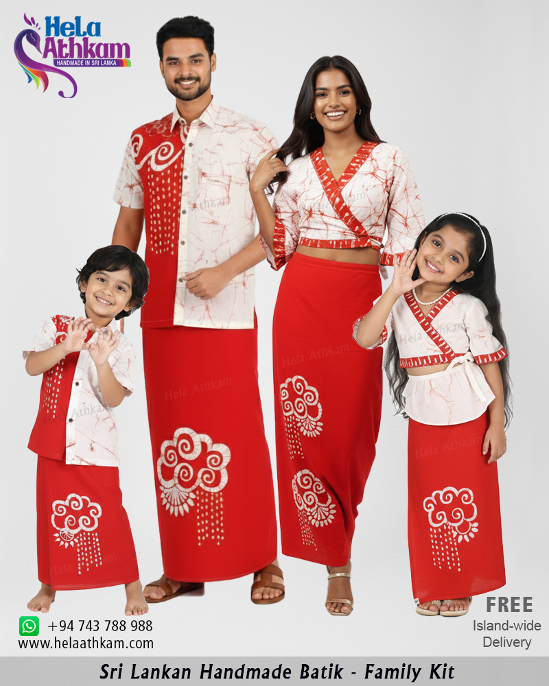 batik family kit red raktha bathik