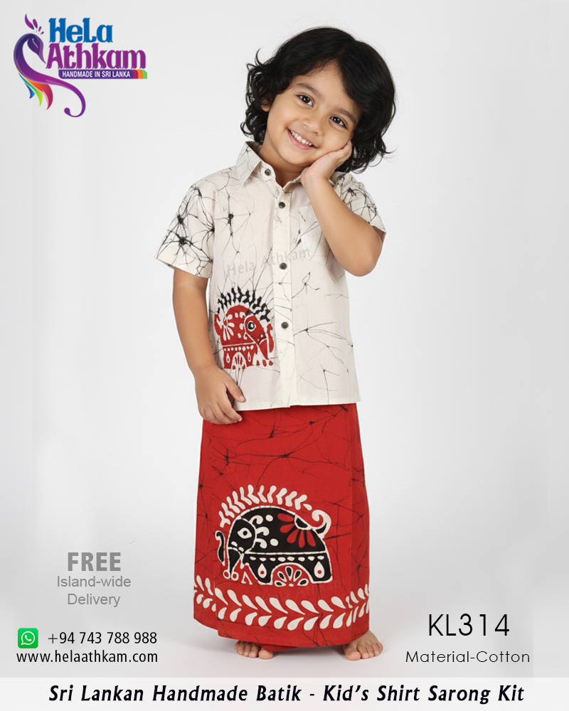 KL314 web batik kids shirt sarong handmade bathik