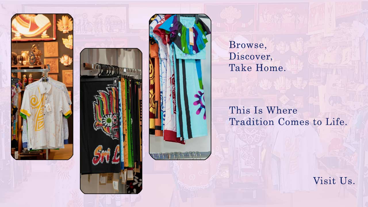 Hela athkam Sri Lankan handmade batik clothings Kegalle showroom.